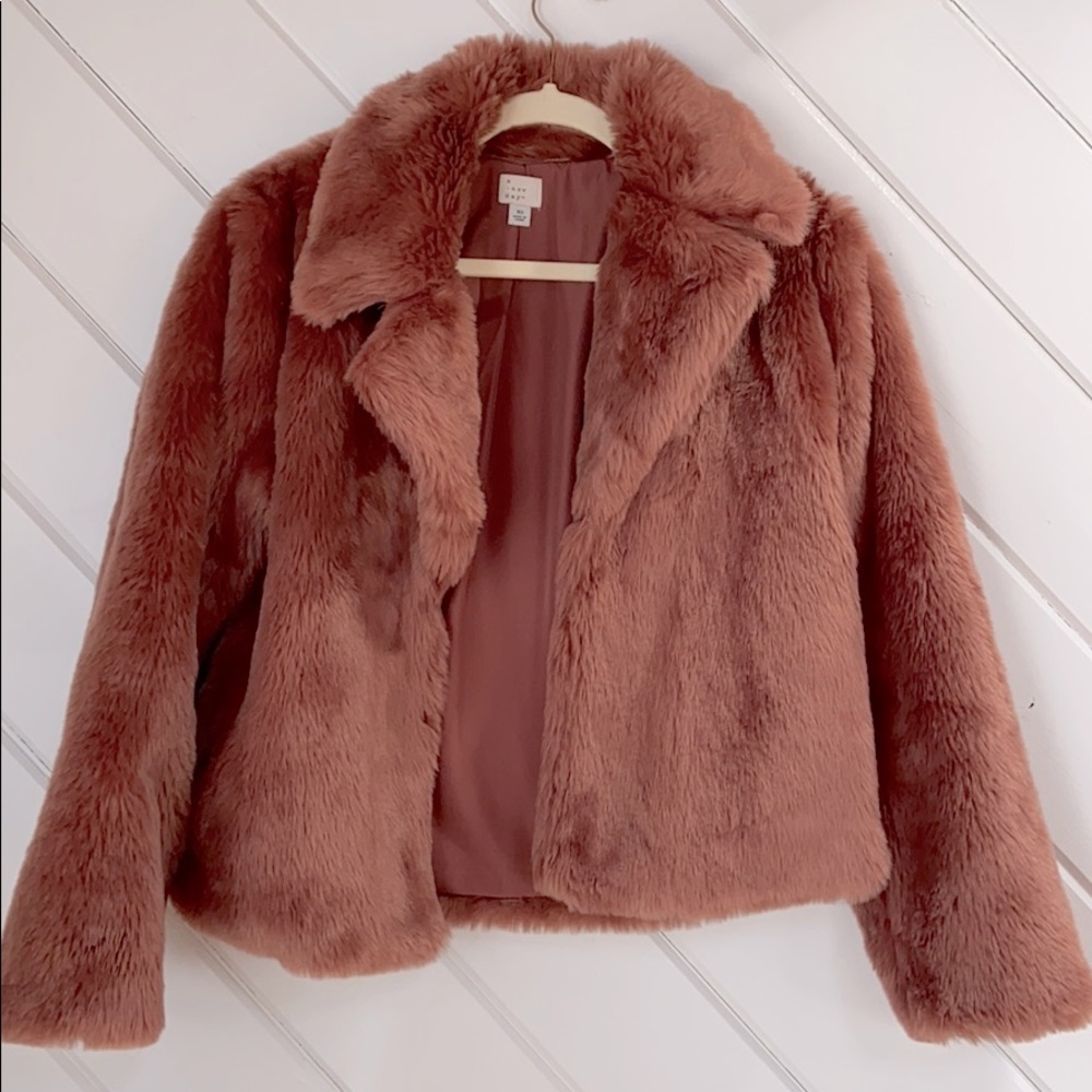 Faux fur rose pink jacket